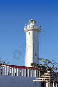 港新灯塔手表天堂海岸栏杆通体指导栅栏植物青色天空高清图片