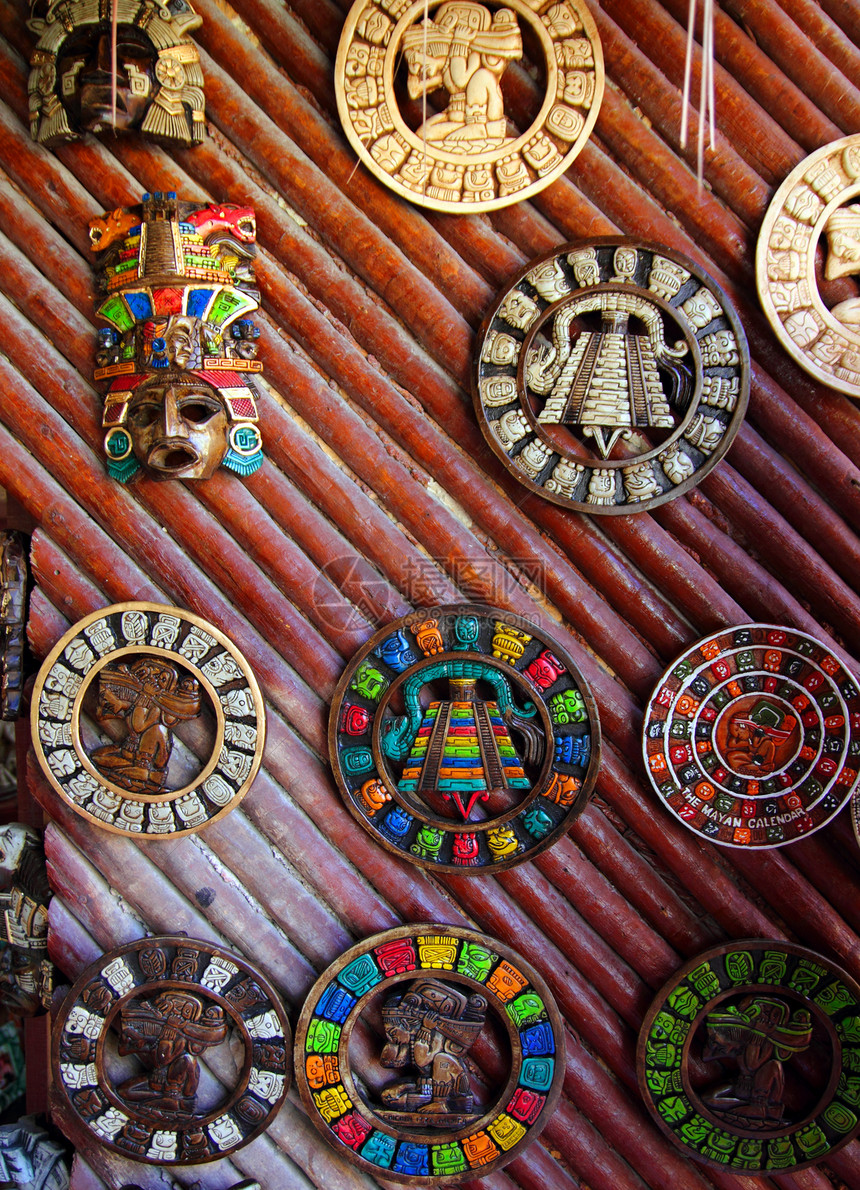 墨西哥的木制手工艺品 墨西哥图片