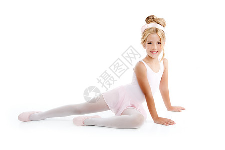 Ballerina 芭蕾小芭蕾舞儿童舞蹈者微笑训练戏服包子孩子童年姿势短裙冒充手势背景图片