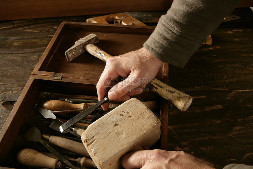 木匠手工艺工具艺术家磁带锤子木材成套金属工匠工艺木头修理工职业图片
