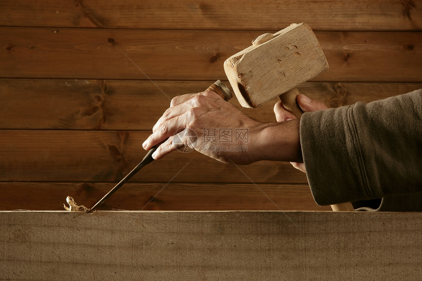 木屑木匠木匠工具锤手建造工匠芯片雕刻产品艺术家金属职业木头公用事业图片