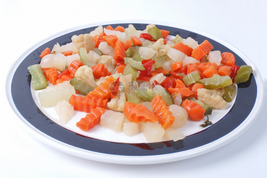 混合蔬菜白色绿色食物洋葱胡椒宏观萝卜菜花美食沙拉图片