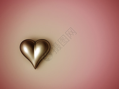 情人心金子情感金属粉色红色光泽度宝藏概念插图明信片背景图片