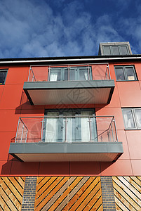 现代公寓橙子阳台玻璃背景图片