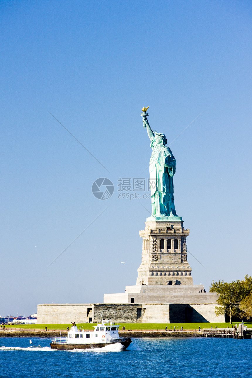 自由岛和自由女神像 美国纽约位置纪念碑自由旅行雕塑地标雕像外观世界图片