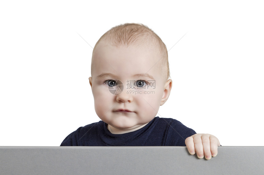 幼儿持有标志牌单身空白信仰儿童灰色手表人士白色婴儿权威性图片