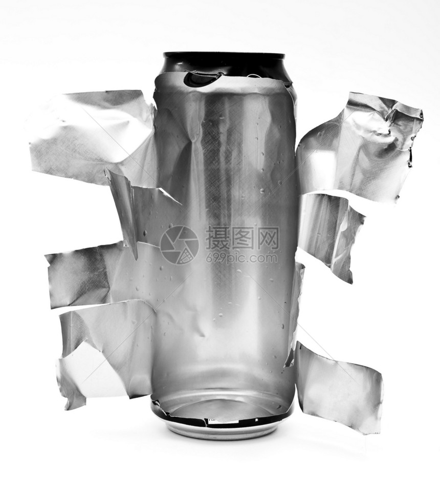 拆铝罐垃圾白色倾倒清扫耳朵废料金属环境回收图片