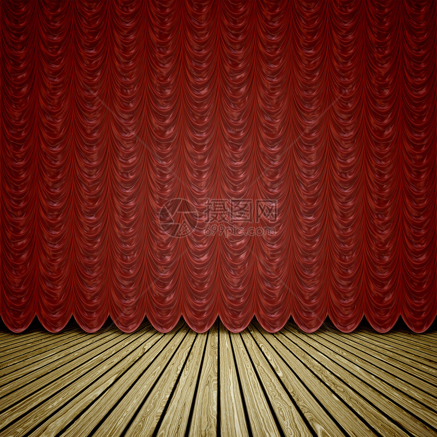 红色舞台幕幕图片