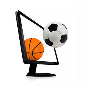 高清篮球素材白色背景的足球电脑篮球 包括足球背景