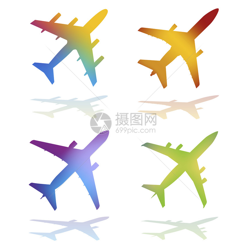 Bitmap 梯度颜色矢量飞机图片