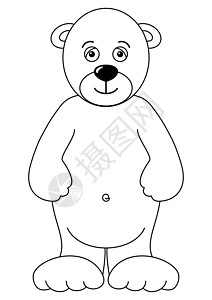 孤立的泰迪熊 轮廓幼兽哺乳动物白色玩具婴儿针叶林野生动物黑色动物捕食者剪影高清图片素材