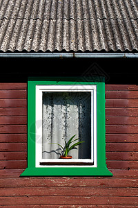 旧窗口绿色窗户木头房子玻璃建筑学框架建筑背景图片