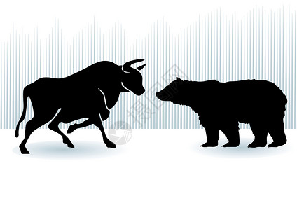 熊牛公牛和熊运行图表贸易储蓄财政投资银行家商店孩子基金插画