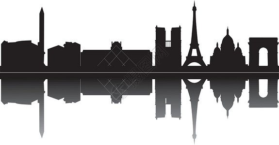 蒙马特巴黎日落城市月亮首都景观建筑天际天空商业设计图片