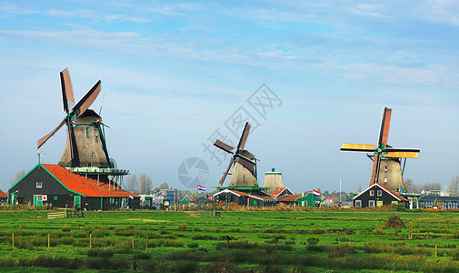 荷兰荷兰语景观建筑学乡村农田风景技术传统国家地标绿色风帆背景图片
