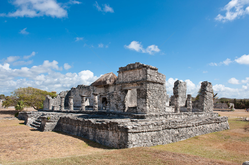 Tuluma可能毁掉了墨西哥的尤卡坦半岛水平岩石文明寺庙石头废墟图片