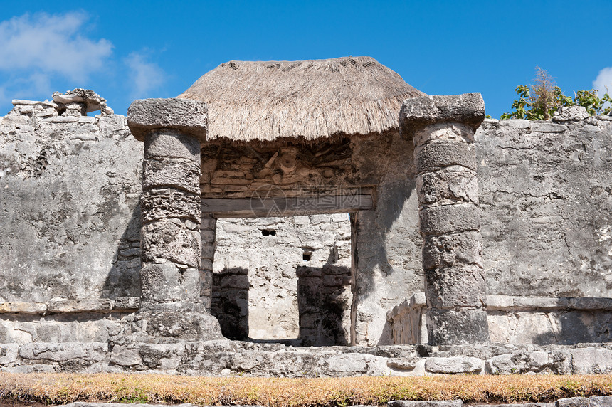 Tuluma可能毁掉了墨西哥的尤卡坦半岛寺庙文明岩石废墟水平石头图片