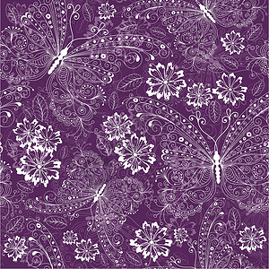 紫花花植物古代形态背景图片