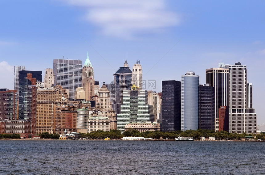 纽约市曼哈顿旅行天空蓝色市中心办公室天际建筑学景观帝国城市图片