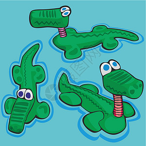 鳄鱼眼睛有趣的潮湿鳄鱼插画