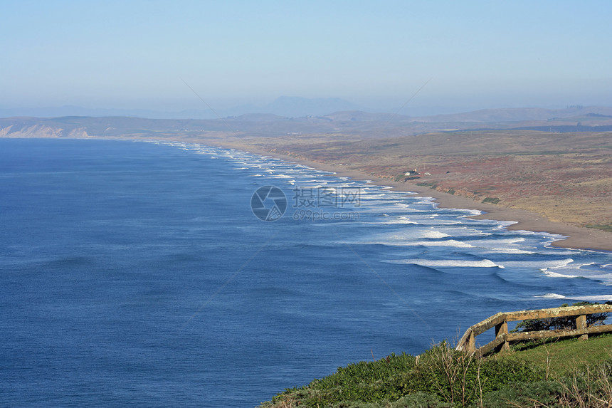 雷耶斯角海滩地标绿色天空公园蓝色风景支撑旅行海岸线潮汐图片