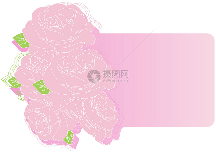 带粉红玫瑰的贺卡横幅商业玫瑰生日花朵网络推介会婚礼红色创造力图片