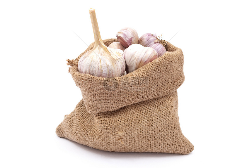 加大蒜的布拉普麻袋食物香料白色草本药品草本植物烹饪香味蔬菜美食图片