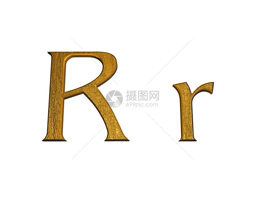 金字母的一字母数字插图收藏脚本打印金条反射金子金属字体图片