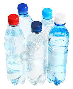 水苏打蓝色瓶子矿泉水塑料背景图片