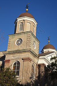 查尔斯顿教堂宗教旅行地标圆顶教会建筑天空国家蓝色背景图片