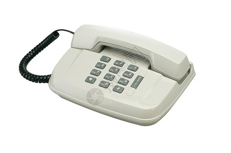 手机电话纯色听筒塑料沟通电缆对象全球白色通讯固定电话背景图片