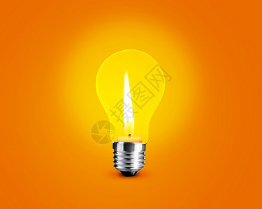 灯泡中的烛光营销发明照明创新光灯蜡烛想像力广告活力合作背景图片