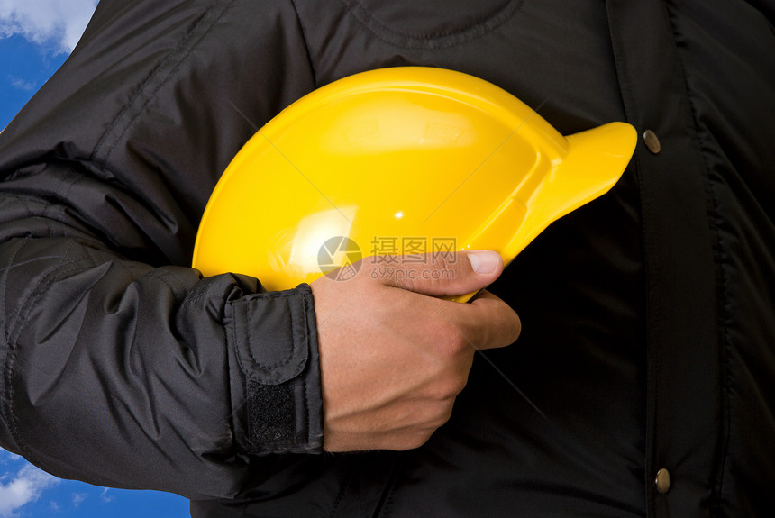 建设构建器特写衣服劳动力安全帽起重机建筑建造生产危险男性工作图片