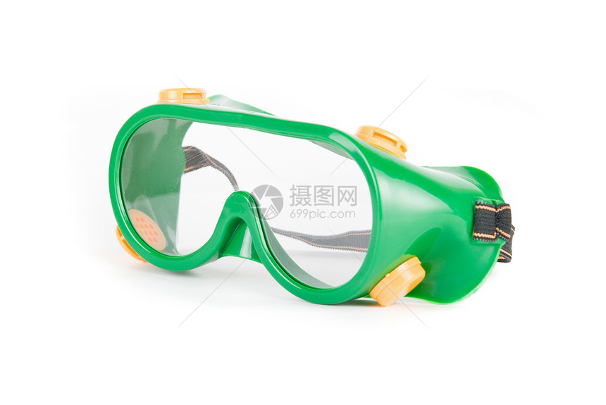 工作安全眼镜眼睛安全绿色技术工具职场商业工业白色工作服图片