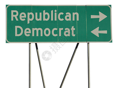 绿色路标共和民主党背景图片