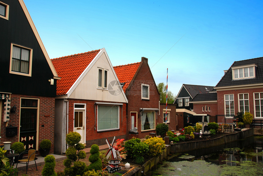 Volendam 火山卷花园风光游客村庄建筑学旅行都市水平街道旅游图片