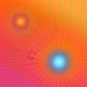 圆形橙色太阳充满活力的几何抽象背景