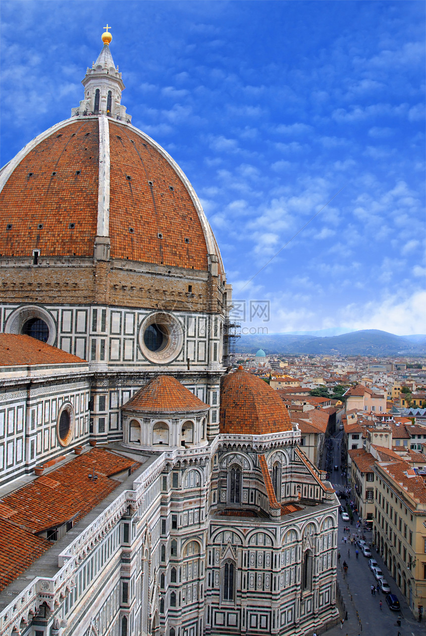 佛罗伦萨全景文化街道旅行纪念碑历史性大教堂景观蓝色天炉图片