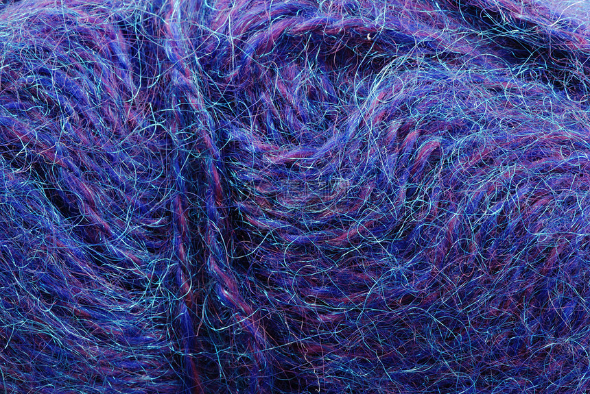 蓝刺宏观细绳爱好蓝色针织织物祖母材料工艺纺织品图片