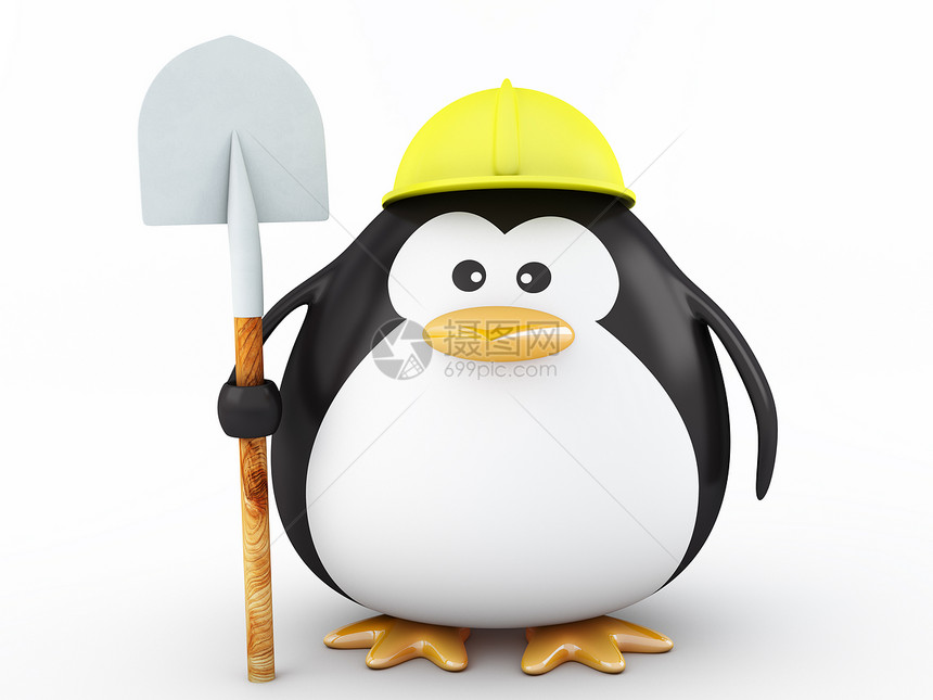 工人木偶工作帽子安全帽修理企鹅危险警告香椿工程师图片