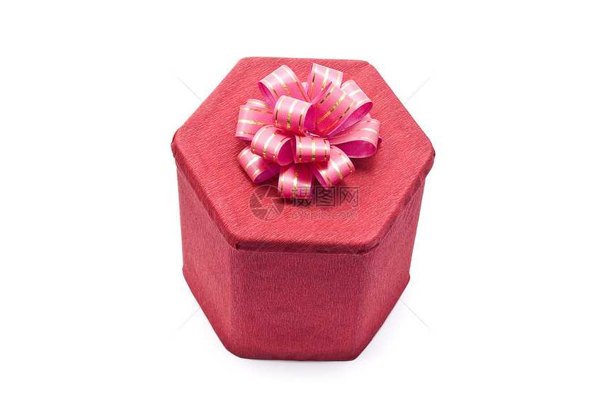 带弓的红礼盒礼物展示红色丝带生日念日惊喜盒子图片
