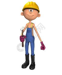 如果我有锤子工人雨靴数字鞋类工具帽子工作黄色男性便利背景图片