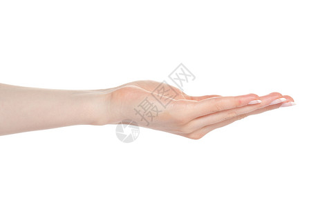 女性棕榈开放白色身体女士手势手指奉献女孩帮助皮肤手腕背景图片