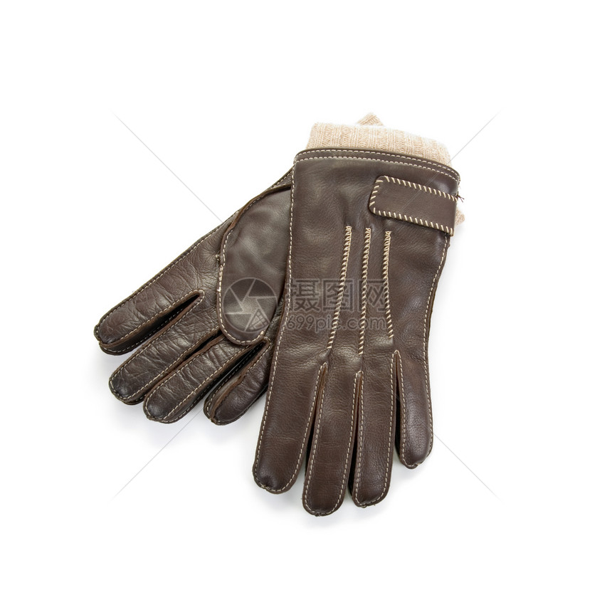 皮革手套拇指衣服棕榈白色棕色毛皮材料男性季节性男人图片