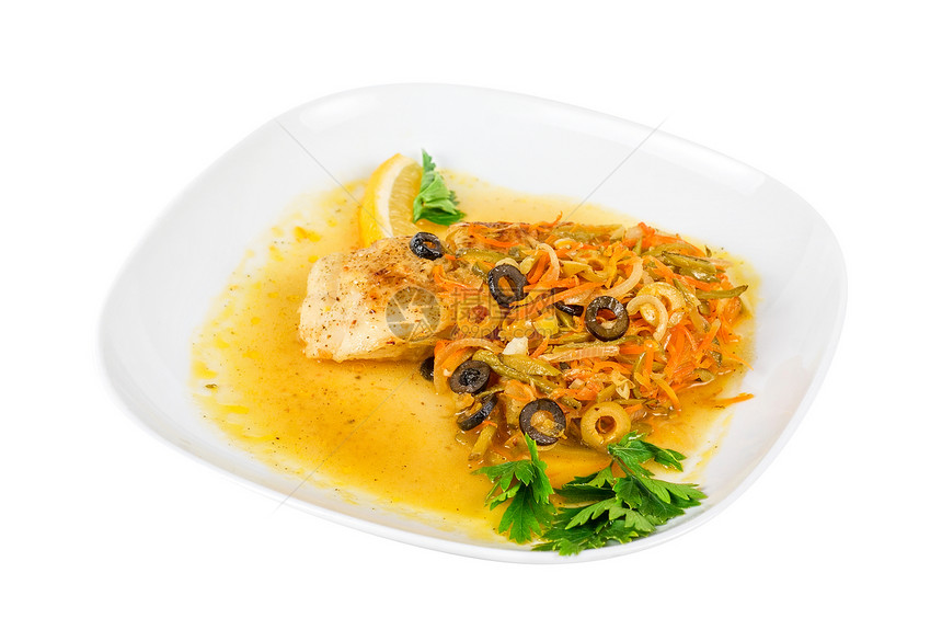 Pikk perch香菜油炸海鲜胡椒食物栖息午餐用餐美食盘子图片
