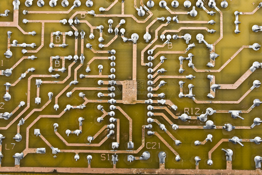 电子电路板背景背景木板单元金属痕迹制造业打印焊接钎焊仪器芯片图片