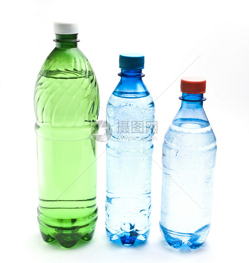 瓶装水节食矿物塑料蓝色液体健康绿色瓶子图片