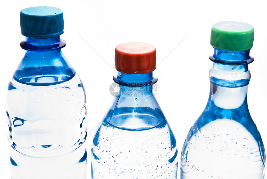 瓶装水塑料节食蓝色健康瓶子液体矿物绿色图片