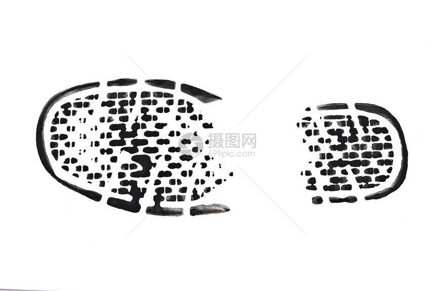 靴子痕迹的黑色打印远足运动白色活动绘画脚印模仿图片