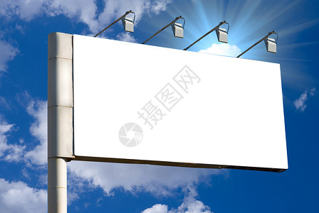 广告牌木板促销街道展示宣传营销蓝色帆布框架账单横幅高清图片素材
